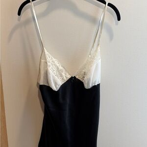 Shirley of Hollywood Black Slip with White Lace Bodice